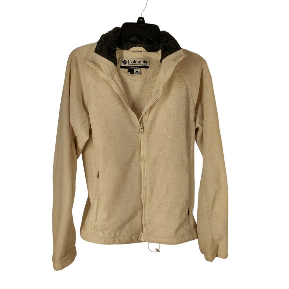 Columbia Fleece Jacket Women's Size Large Gorp Core Cream Full Zip Streetwear